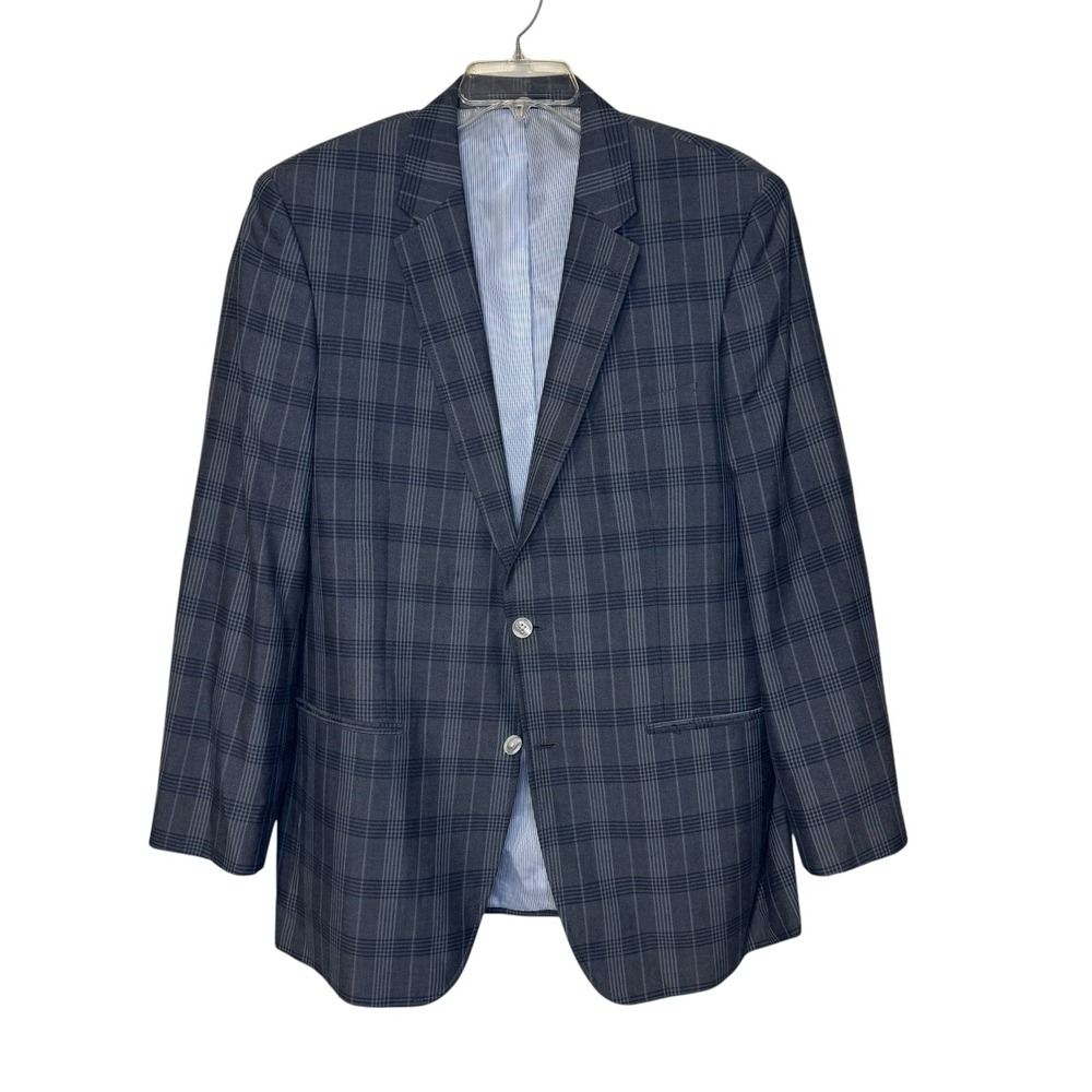 Original Penguin Men's Blazer Plaid 2-Button Double Vent Lined Elbow Patches 44L